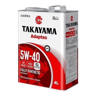 Масло моторное 5W40 TAKAYAMA ADAPTEC A3/B4 SN/CF Синтетическое 4л