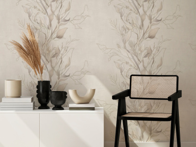 98492 Обои флизелиновые Silvia, мотив бежевый 1,06х10м1