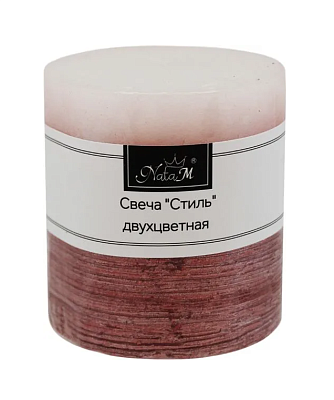 Свеча Стиль 240г Размер: d7см, h7,5см Цвет: белый + красный металлик