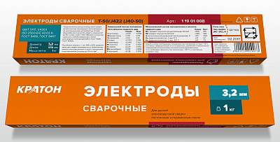 Электрод для дуговой сварки Кратон 3,2 мм, 1 кг